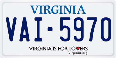 VA license plate VAI5970