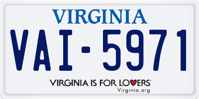 VA license plate VAI5971