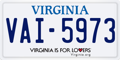 VA license plate VAI5973