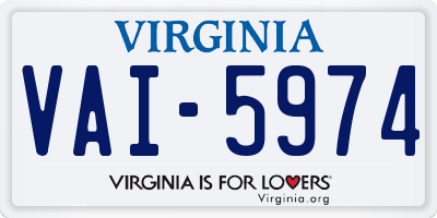 VA license plate VAI5974