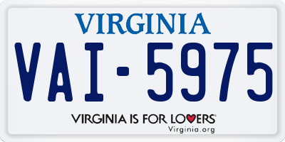VA license plate VAI5975