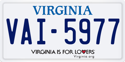 VA license plate VAI5977