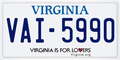 VA license plate VAI5990