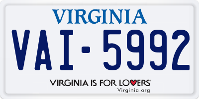 VA license plate VAI5992