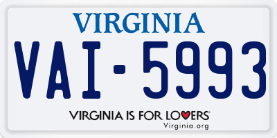 VA license plate VAI5993