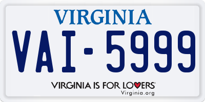 VA license plate VAI5999