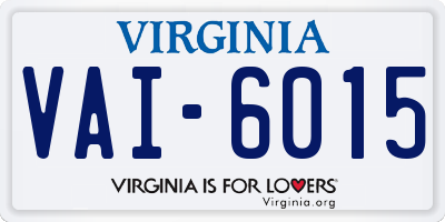 VA license plate VAI6015