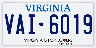 VA license plate VAI6019