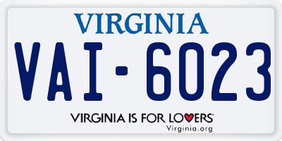 VA license plate VAI6023