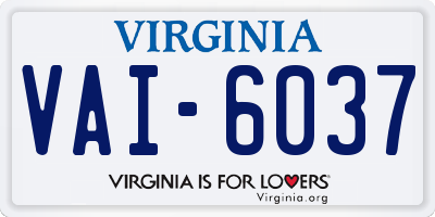 VA license plate VAI6037