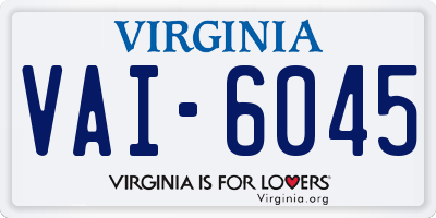 VA license plate VAI6045