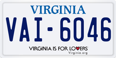 VA license plate VAI6046