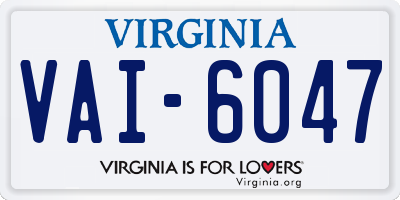 VA license plate VAI6047