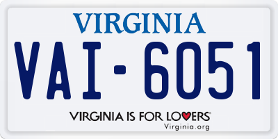 VA license plate VAI6051