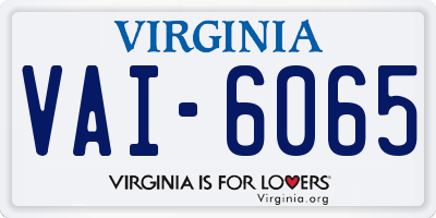 VA license plate VAI6065