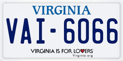 VA license plate VAI6066