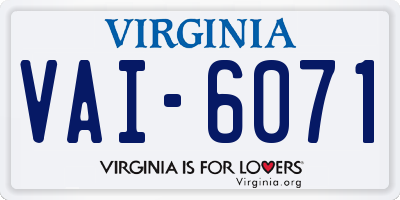 VA license plate VAI6071