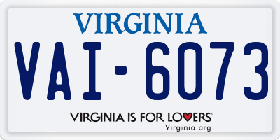 VA license plate VAI6073