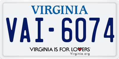 VA license plate VAI6074
