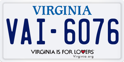 VA license plate VAI6076