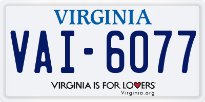 VA license plate VAI6077