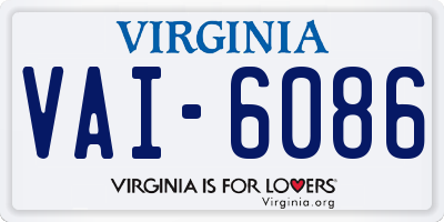 VA license plate VAI6086
