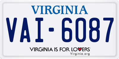 VA license plate VAI6087