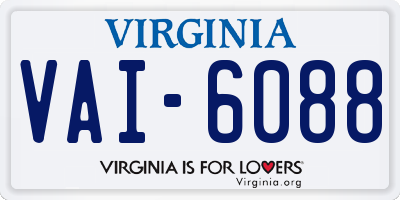 VA license plate VAI6088