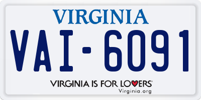VA license plate VAI6091