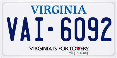 VA license plate VAI6092