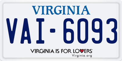 VA license plate VAI6093