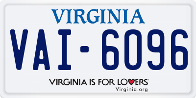 VA license plate VAI6096