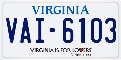 VA license plate VAI6103