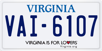 VA license plate VAI6107