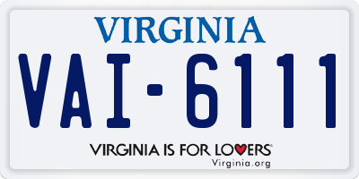 VA license plate VAI6111