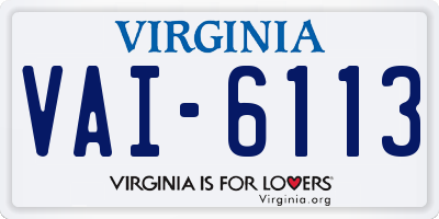 VA license plate VAI6113