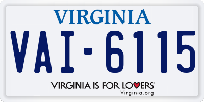 VA license plate VAI6115