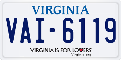 VA license plate VAI6119