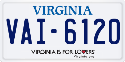 VA license plate VAI6120