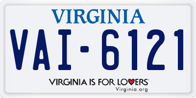 VA license plate VAI6121