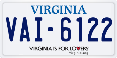 VA license plate VAI6122