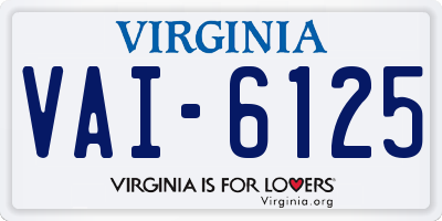 VA license plate VAI6125