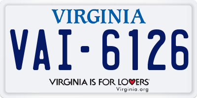 VA license plate VAI6126