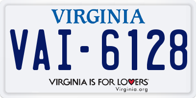 VA license plate VAI6128
