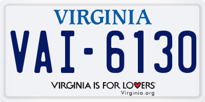 VA license plate VAI6130