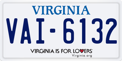 VA license plate VAI6132