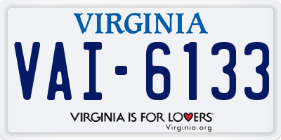 VA license plate VAI6133