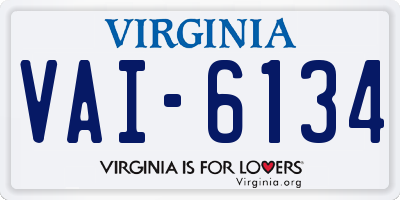 VA license plate VAI6134