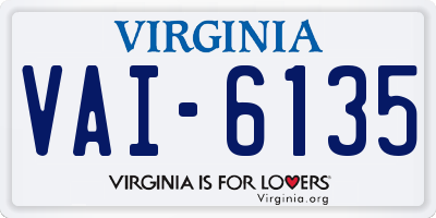 VA license plate VAI6135