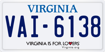 VA license plate VAI6138